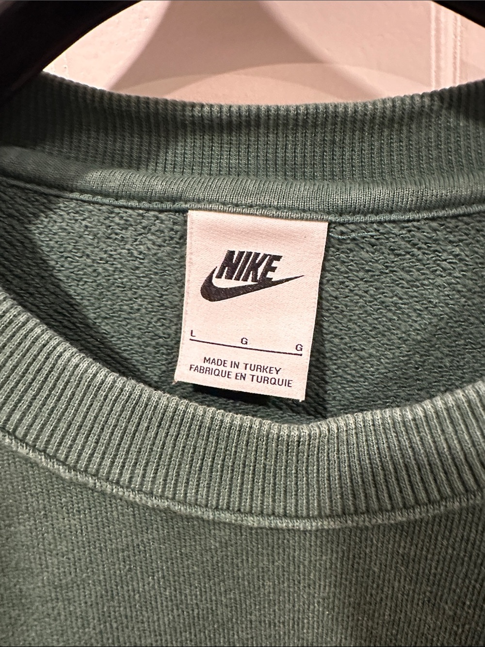 Nike Green Crewneck Sweatshirt with Embroidered Logo - Picture 2 of 3